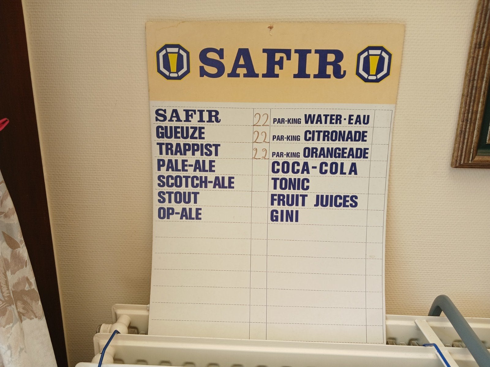 PRIJSLIJST SAFIR, Collections, Enlèvement