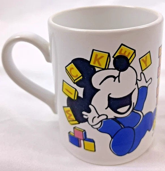 Tasse Disney Baby Mickey Minnie Kilncraft 1984 Vintage, Envoi, Mickey Mouse, Comme neuf, Service