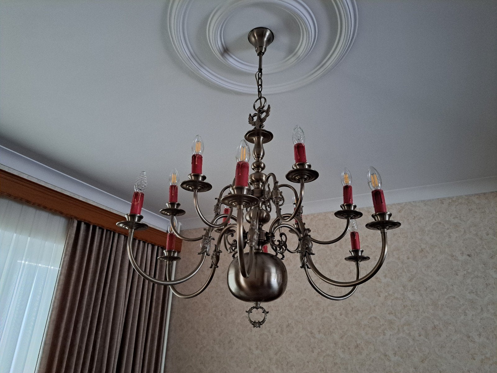 2 tinnen lusters, Huis en Inrichting, Lampen | Kroonluchters, Ophalen