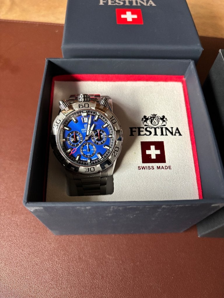 Herenhorloge festina nieuw, Enlèvement, Neuf, Montre-bracelet, Autres marques