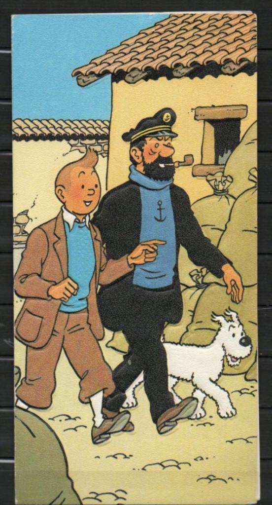 Carte gaufrée en relief : Tintin et Capitaine Haddock, Collections, Enlèvement