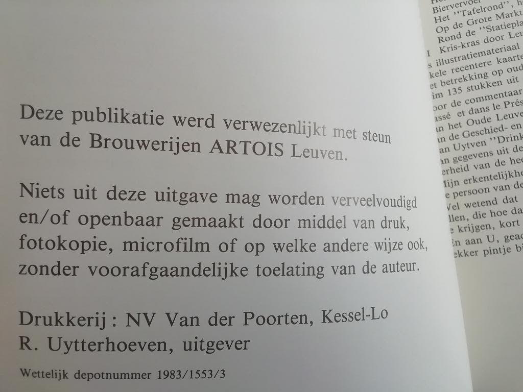 Leuven, bierstad door de eeuwen heen. Rik uytterhoeven, Enlèvement ou Envoi, Comme neuf