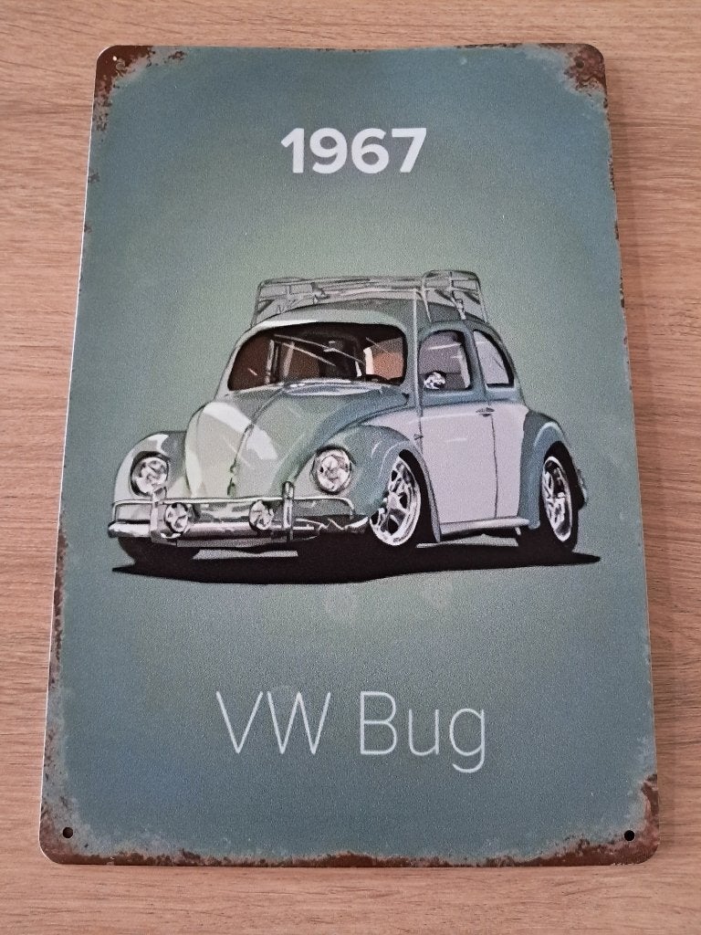 VW kever '67 metalen bord, Verzamelen, Ophalen of Verzenden, Nieuw, Auto's