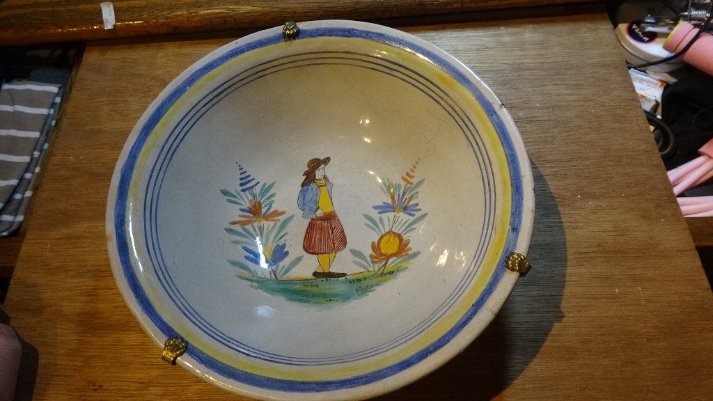 Grote diepe schaal Quimper, Antiek en Kunst, Ophalen of Verzenden
