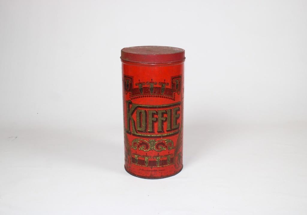Ancienne boîte à café rouge 'KOFFIE', Antiquités & Art, Curiosités & Brocante, Enlèvement ou Envoi
