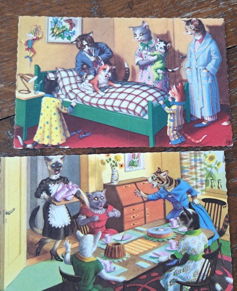 Carte postale  chat humanisé, Verzamelen, Postkaarten | Dieren, Ophalen of Verzenden