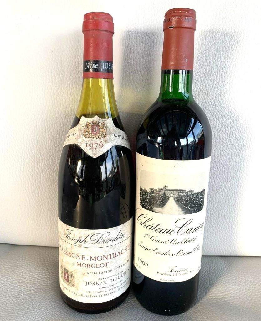 Topwijnen: Chateau Canon '89 GCC en Chassagne-Montrachet '76, Ophalen, Vol