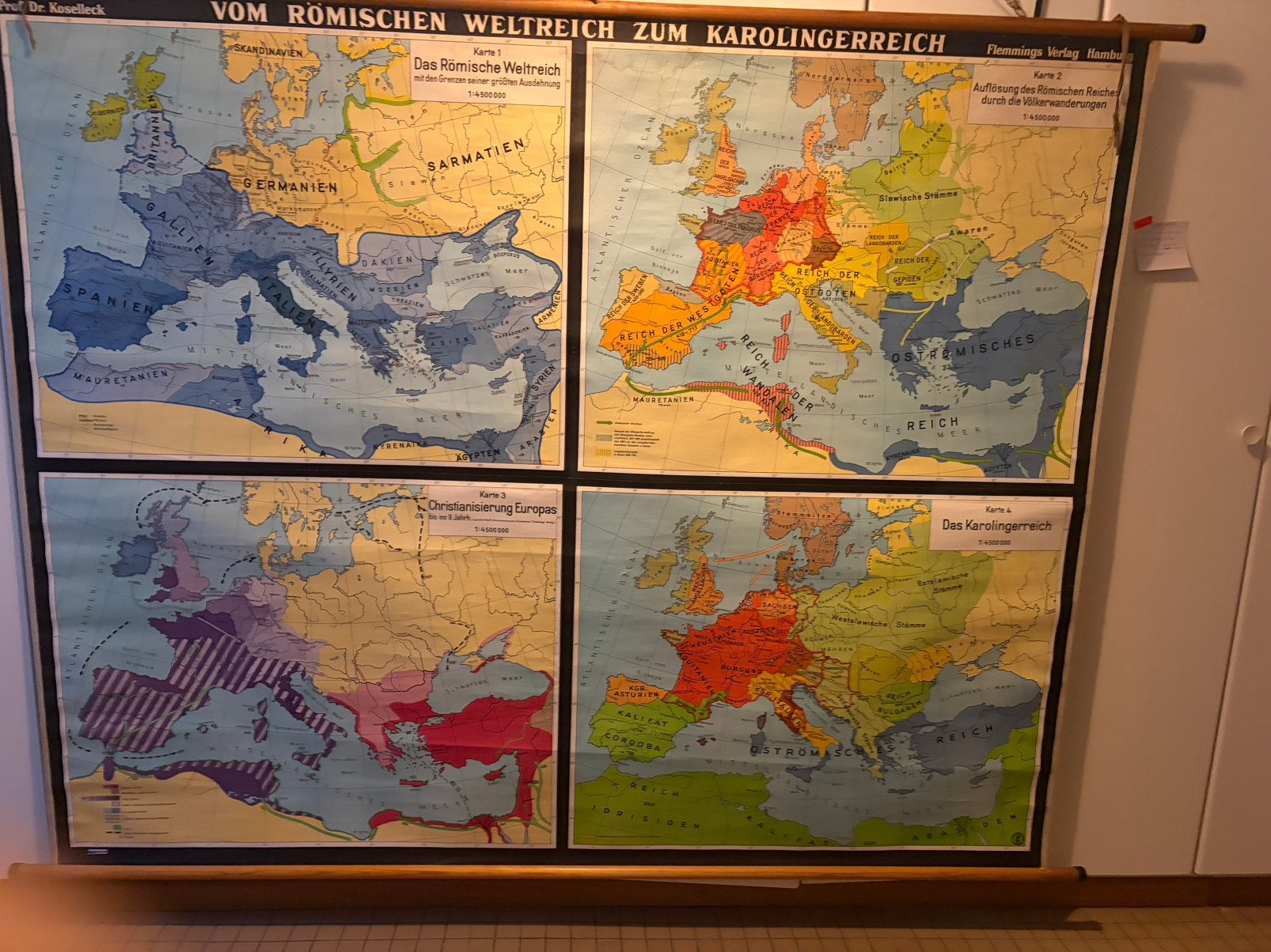 Vintage schoolwandkaart, Ophalen, Geschiedenis
