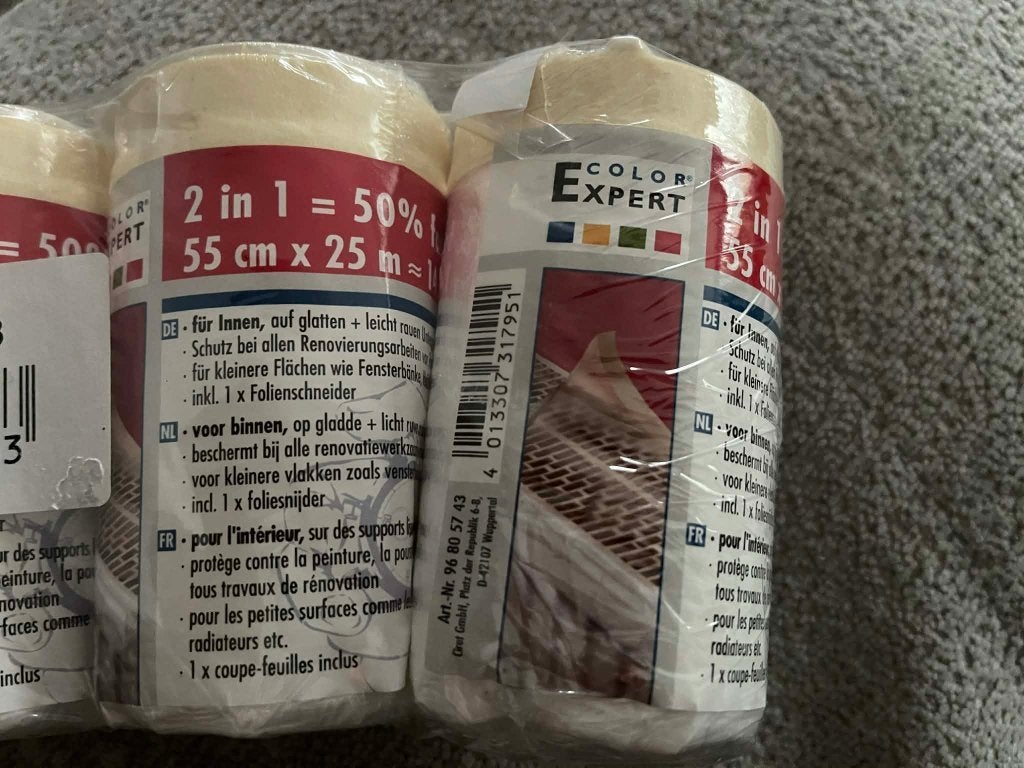 5 rollen maskeerfolie (55 cm x 25 m), Doe-het-zelf en Bouw, Zeil en Folie, Ophalen, Nieuw, 15 m² of meer, Folie