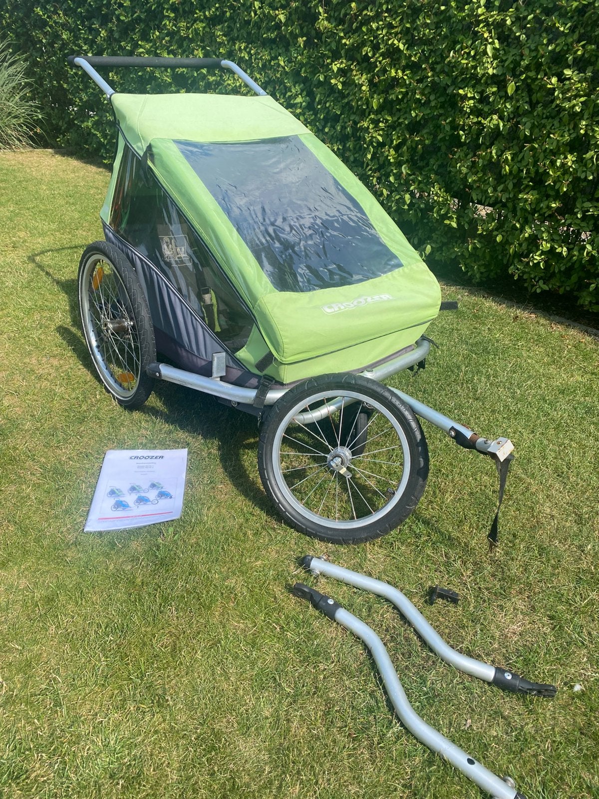 Croozer fetskar met joggingwiel, 2 kinderen, Fietsen en Brommers, Ophalen, Gebruikt, Kinderkar, Opvouwbaar