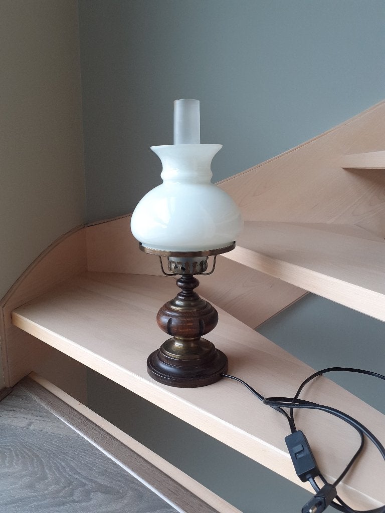 Klassieke Vintage Sfeerlamp / Olielamp - H43/D20, Overige merken, Vintage, Ophalen of Verzenden, Glas