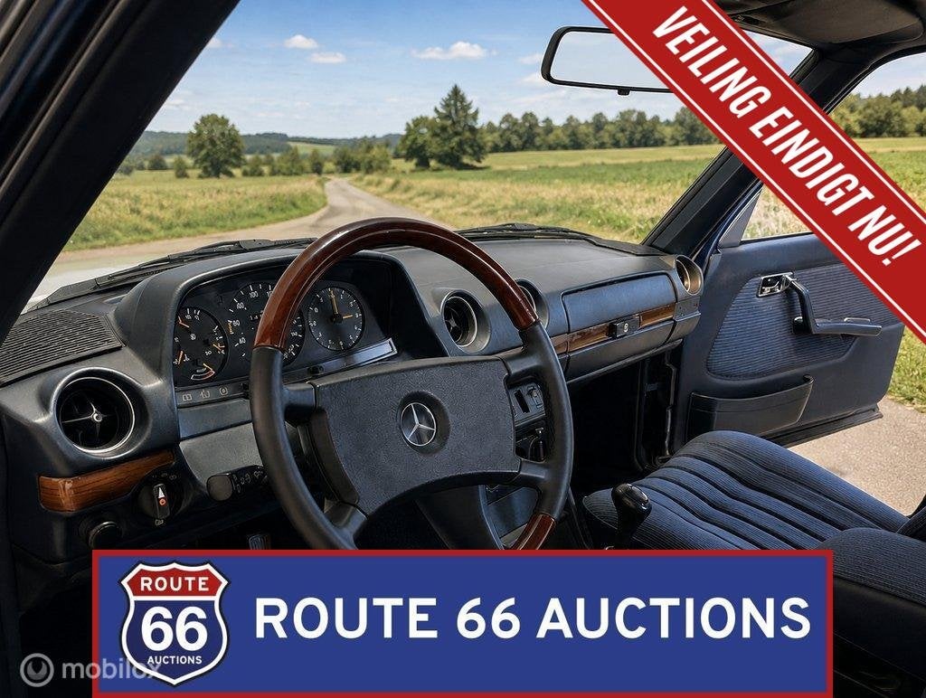 Mercedes-Benz 200 | 1984 | Route 66 Auctions, Auto's, Zwart, Mercedes-Benz, Bedrijf, Handgeschakeld