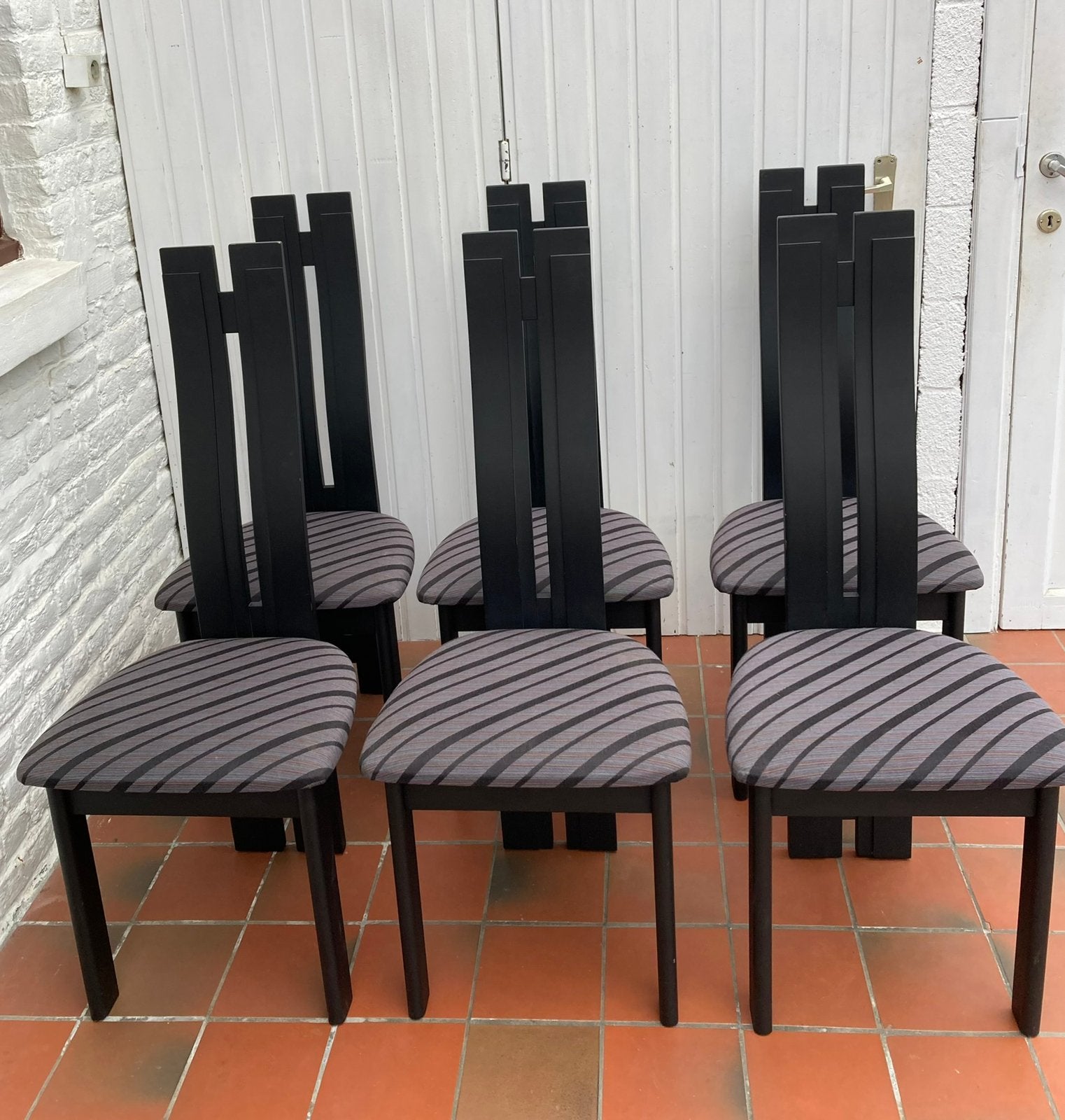6 chaises de salle a manger design, Maison & Meubles, Chaises, Enlèvement, Utilisé, Bois