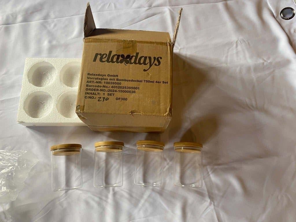 Relaxdays voorraadpotten, set van 4, Huis en Inrichting, Nieuw, Ophalen of Verzenden, Glas, X