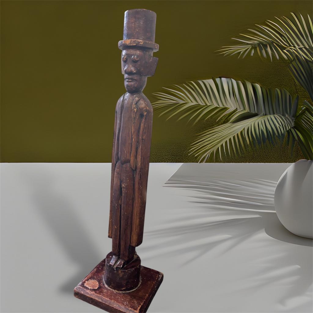 Houten beeldje, Beeld, Hout, Bruin, Handgemaakt