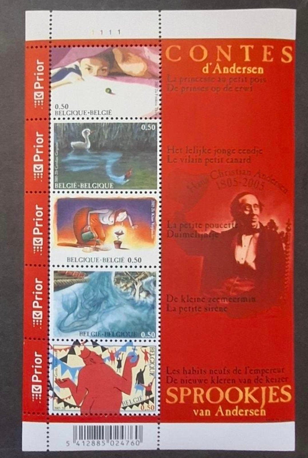 België: OBP 3449/53-BL125 ** Sprookjes 2005., Frankeerzegel, Ophalen of Verzenden, Zonder stempel, Postfris