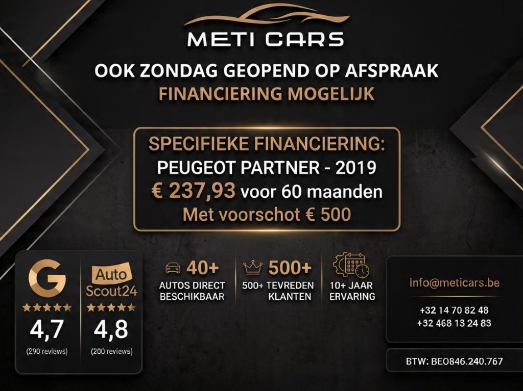 Peugeot Partner | Capteurs | Carplay | Navi | Cruise |..., Achat, Euro 6, Entreprise, 2 places