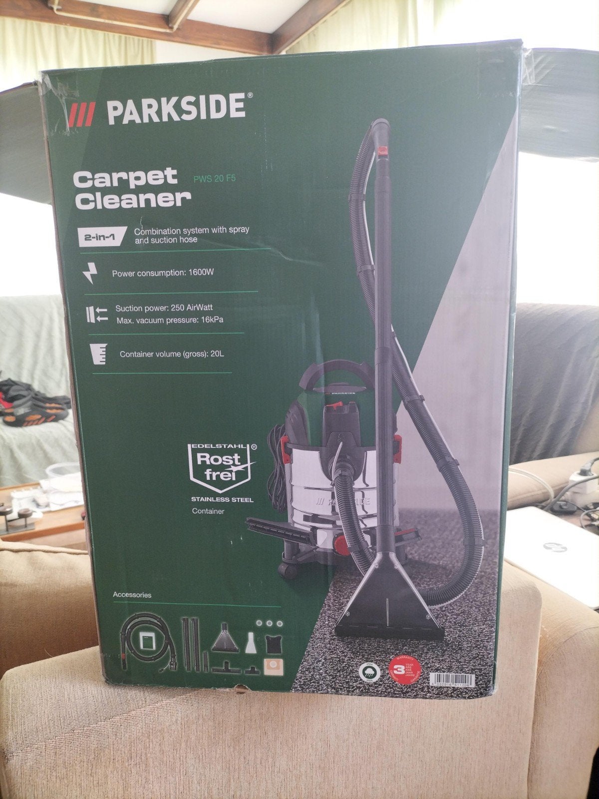 Parkside Carpet Cleaner, Overige merken, Nieuw, 1200 tot 1600 watt, Ophalen