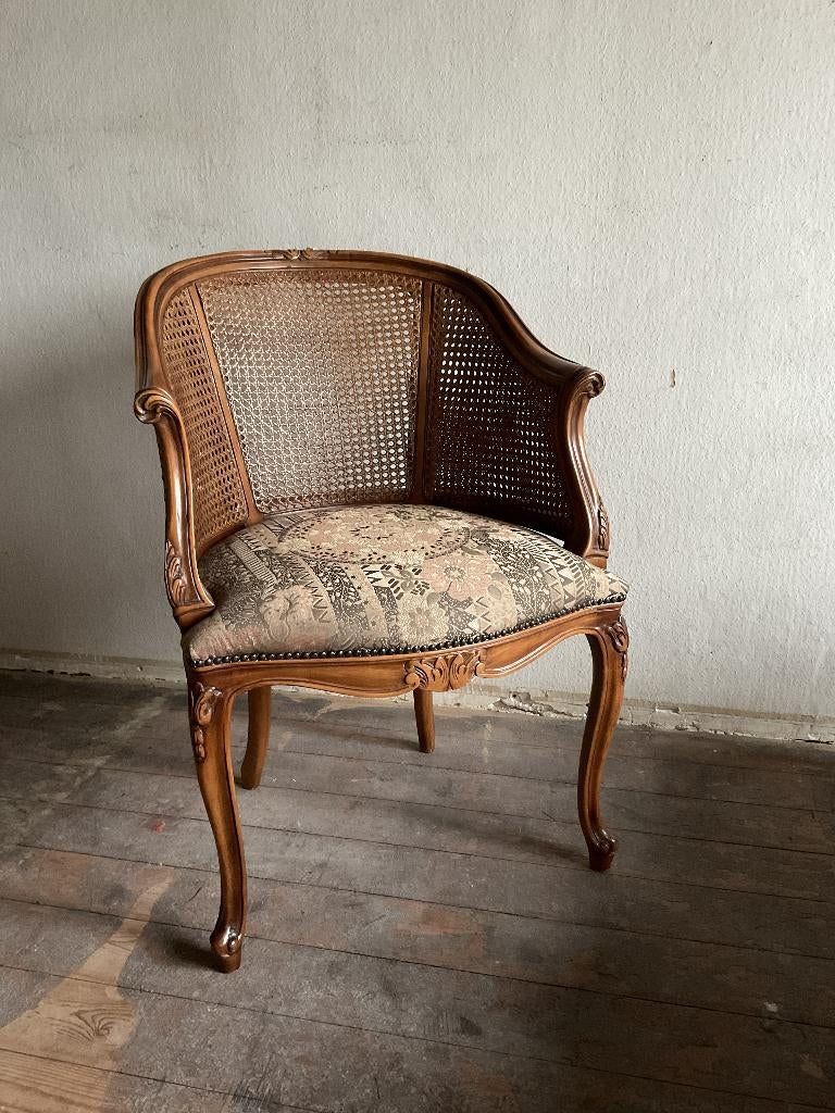 Vintage stoel in Franse stijl, Ophalen, Klassiek - antiek, Minder dan 75 cm, Hout