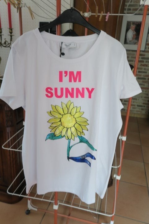 T-shirt nieuw wit print met tekst Blugirl mt 44 (it 48), Kleding | Dames, T-shirts, Wit, Nieuw, Ophalen of Verzenden, Korte mouw