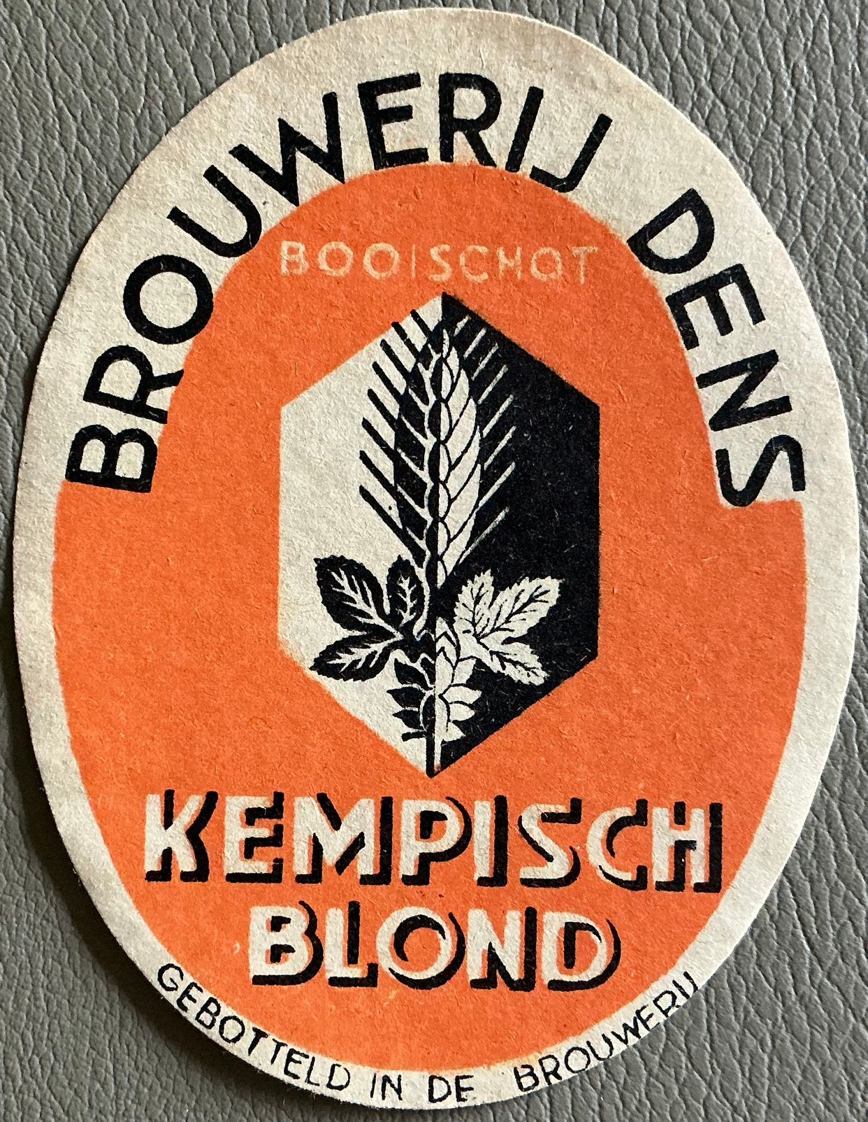 Oud BR.DENS/KEMPISCH BLOND/BOOISCHOT/bieretiket, Ophalen of Verzenden, Zo goed als nieuw, Overige typen