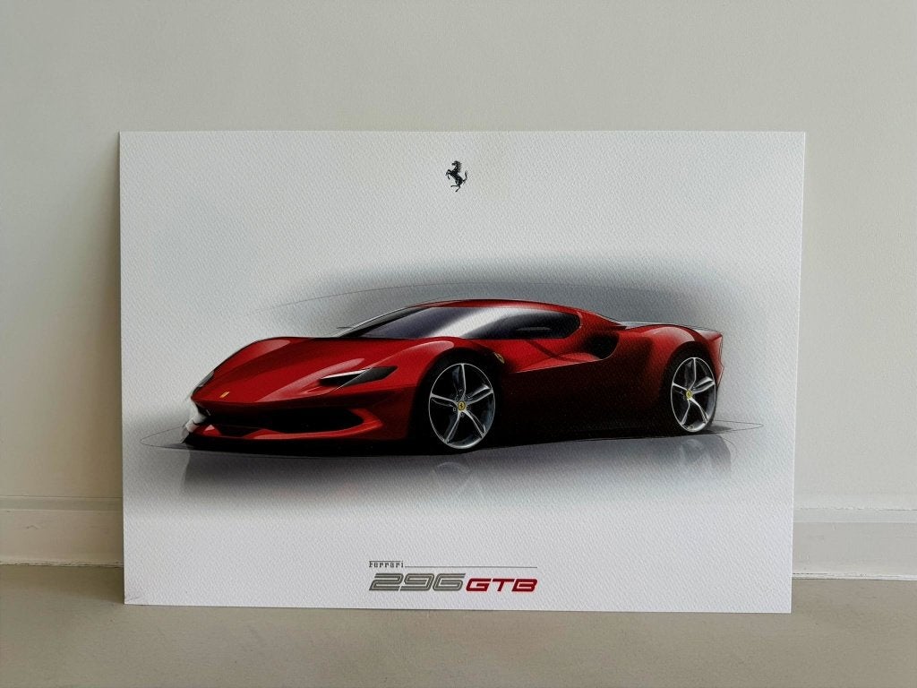 Lithographie originale de la Ferrari 296 GTB, Enlèvement ou Envoi, Comme neuf