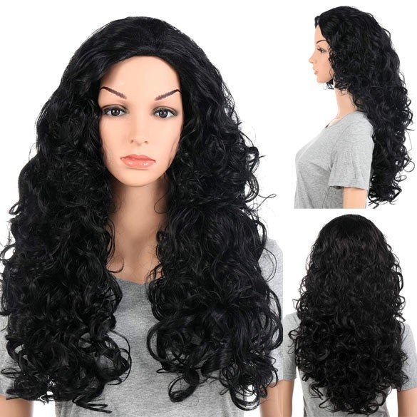 Mooie travestie pruik lang haar veel volume en krullen kleur, Enlèvement ou Envoi, Neuf