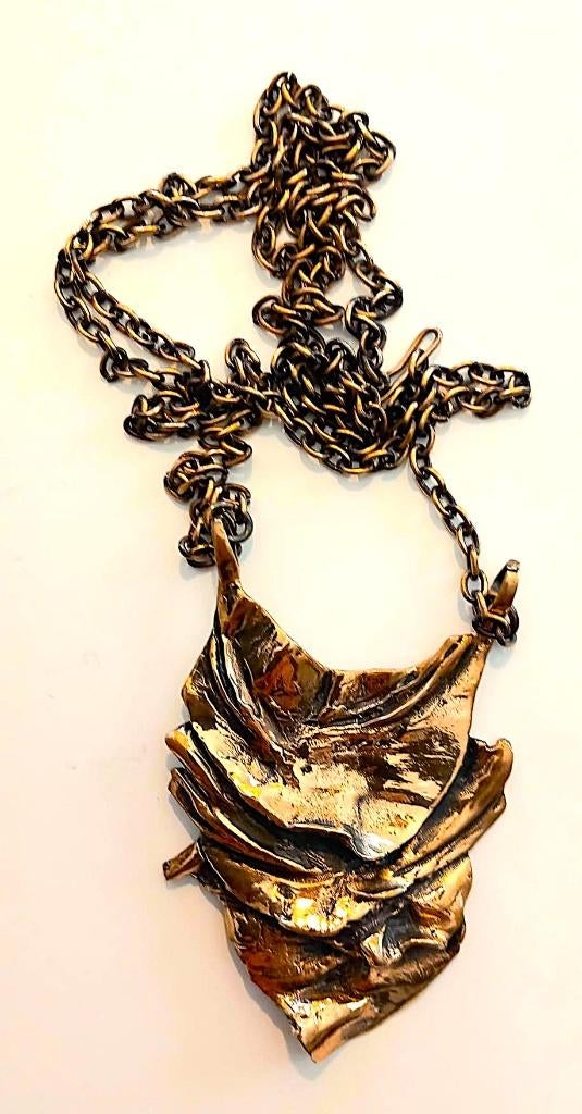 Harrie Lenferink - Bronzen hanger met originele ketting, Ophalen of Verzenden, Zo goed als nieuw, Met hanger