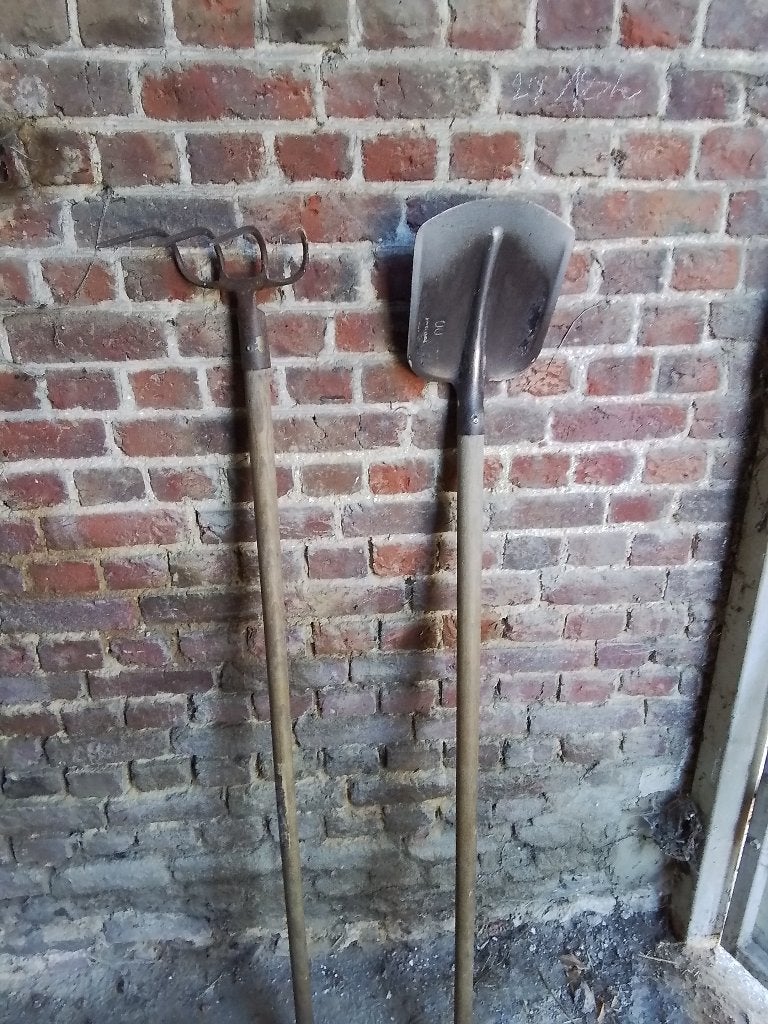 Tuingereedschap spade en schup en hark, Tuin en Terras, Hand-tuingereedschap, Ophalen, Gebruikt, Hark