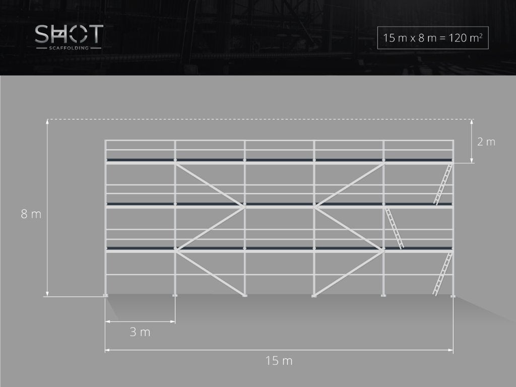 Aluminium Gevelsteiger Stelling | 125 m² | GRATIS LEVERING