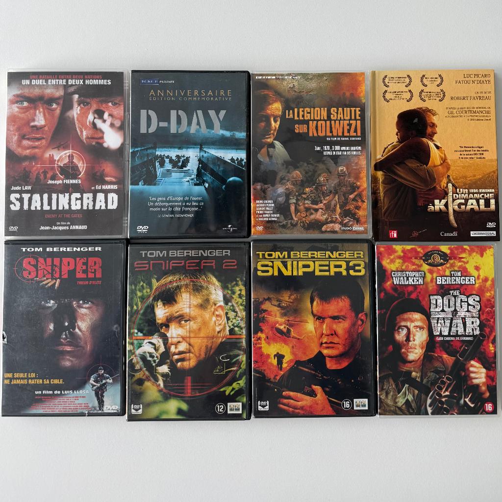 8 DVD Films de guerre., Enlèvement, Utilisé