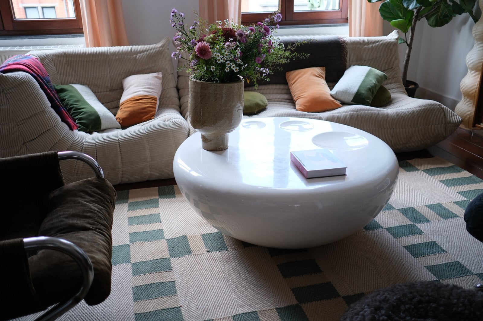 Table basse blanche space age, Jardin & Terrasse, Enlèvement, Utilisé, 40 cm ou plus