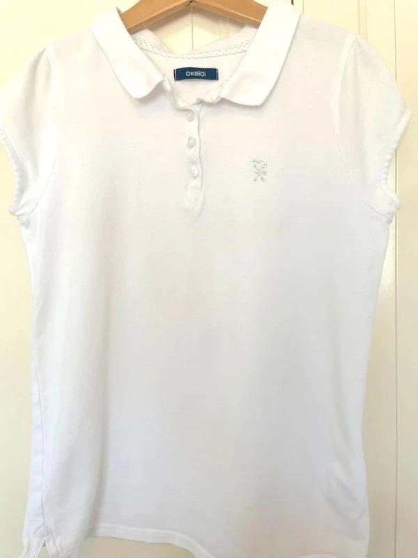 Polo blanc, fille, Okaidi, 14 ans (158 cm), Enlèvement ou Envoi, Utilisé, Fille