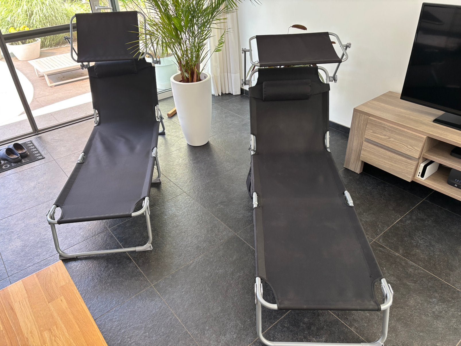 Twee ligbedden, Tuin en Terras, Ophalen, Gebruikt