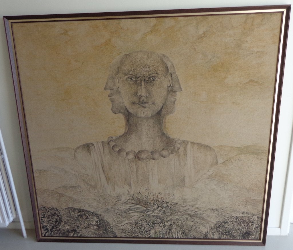 FRANS MINNAERT / DE CERIANEN / ORIGINEEL / 157x167cm / KADER, Antiek en Kunst, Ophalen, Figuren, Gesigneerd, Gemengde techniek