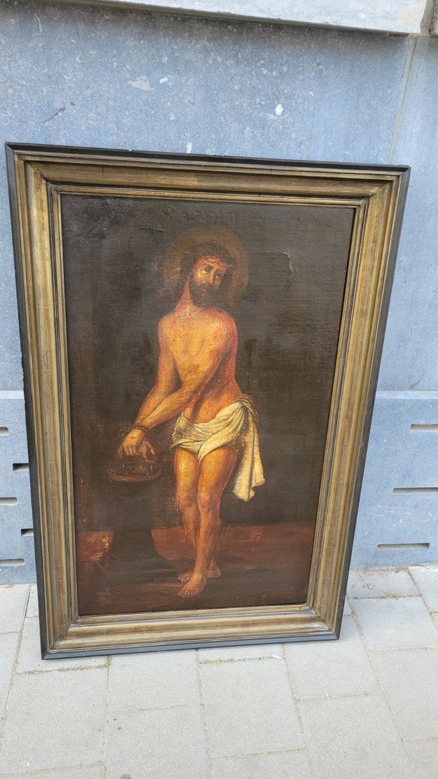 Le Christ aux liens. Un tableau ancien du XVIIIe siècle,, Antiquités & Art, Enlèvement, Peinture à l'huile, Toile