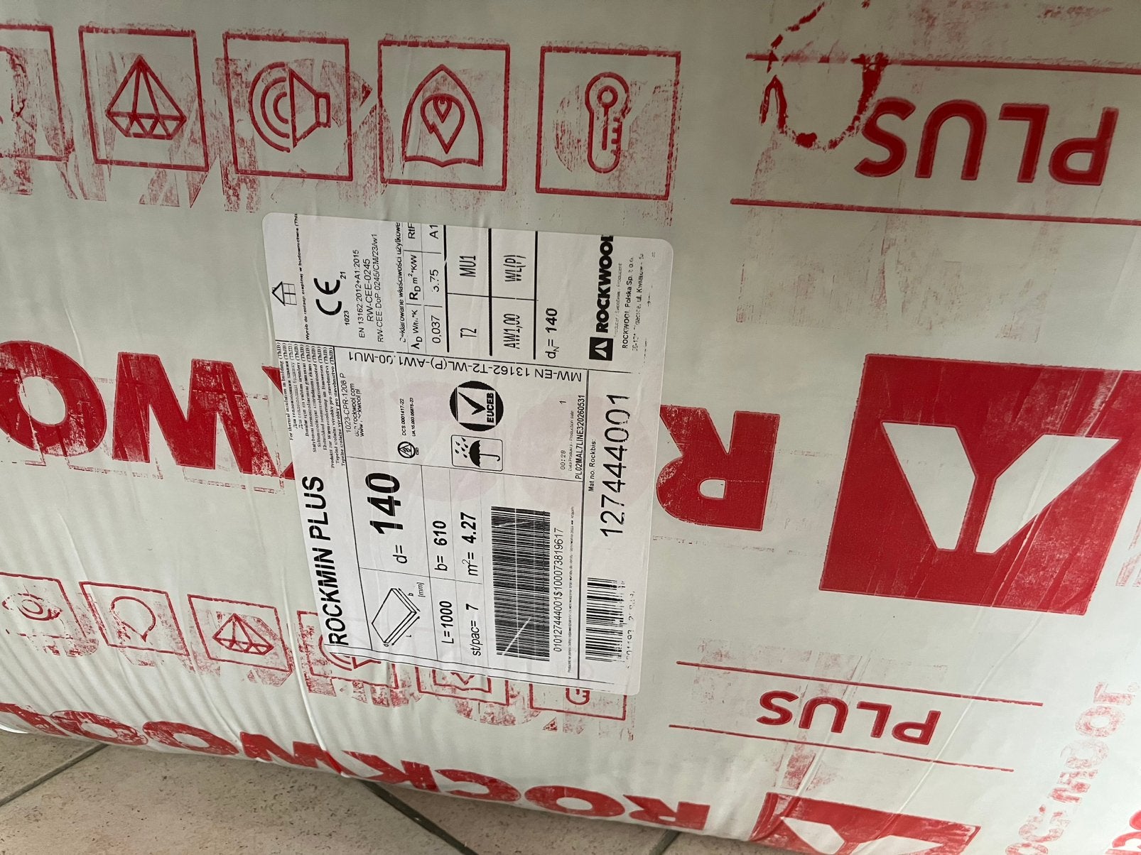 Rockwool - steenwol 140 cm dik, Doe-het-zelf en Bouw, Ophalen, Zo goed als nieuw, Steenwol