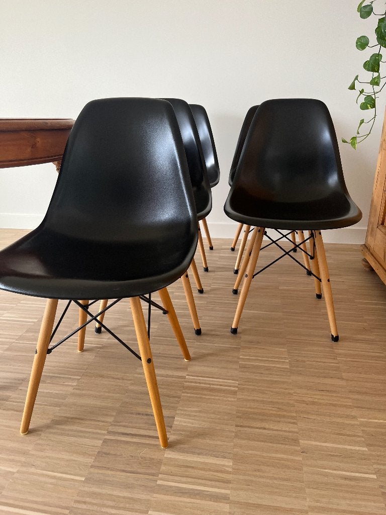 5 Eetkamerstoelen, Maison & Meubles, Chaises, Enlèvement, Utilisé, Noir, Bois