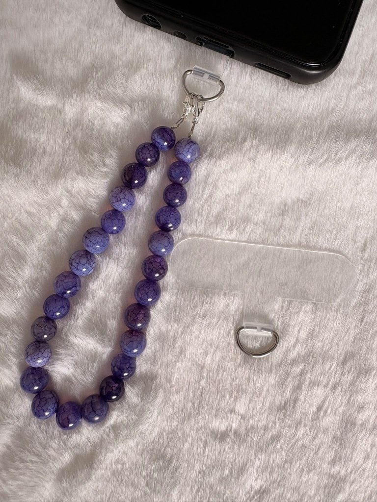 Cordon téléphonique en agate violette, classique, 8 mm, 20cm, Télécoms, Enlèvement ou Envoi, Neuf, Support de téléphone ou Accessoire