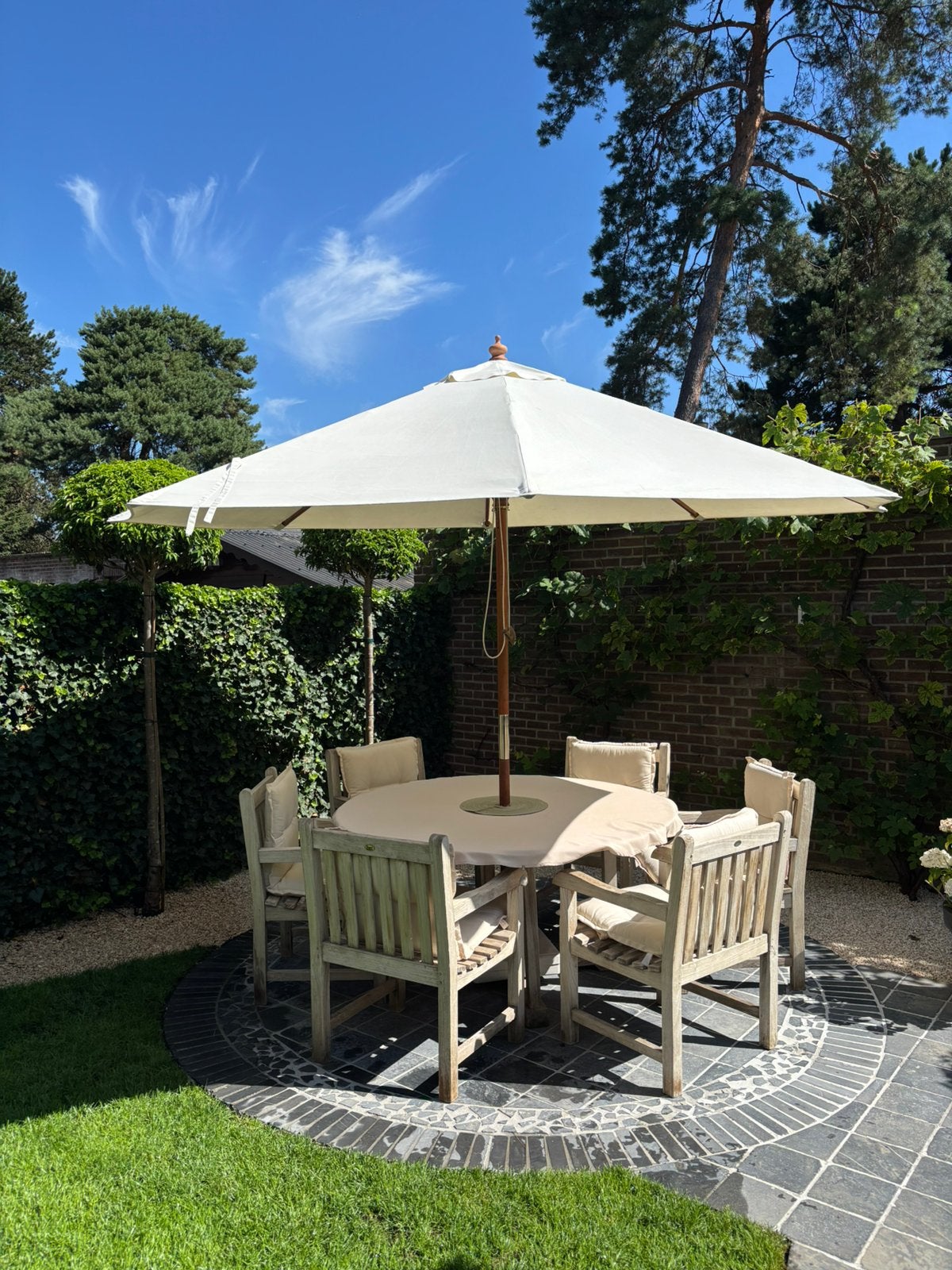 Mooi geleefd landelijk tuinstel, Tuin en Terras, Ophalen, Gebruikt, Teakhout