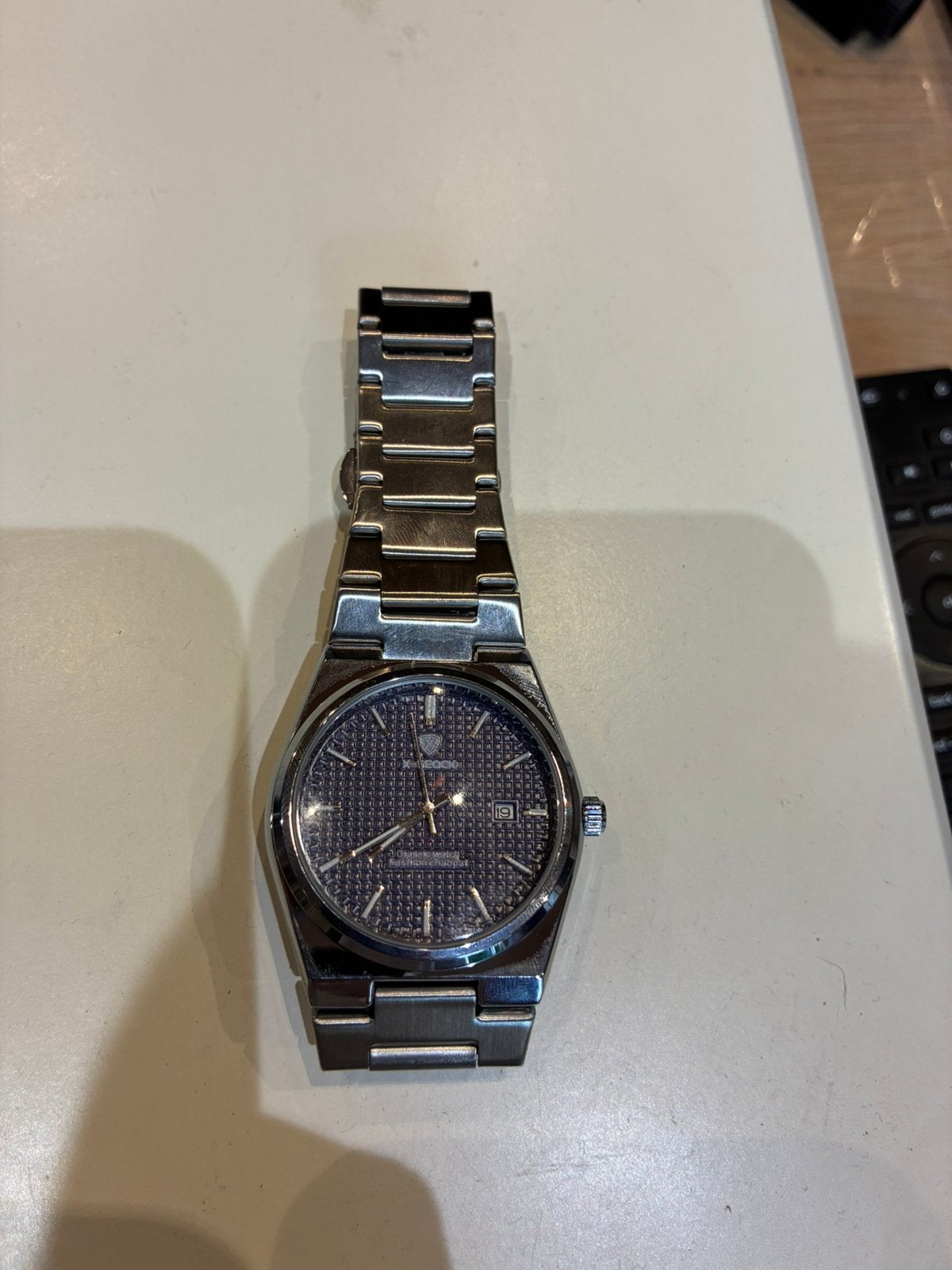 Montre bleu, Handtassen en Accessoires, Horloges | Heren, Overige merken, Staal, Staal, Verzenden