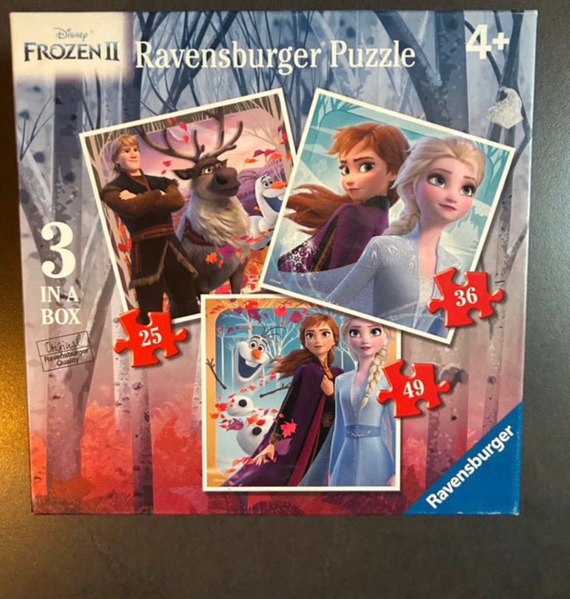 Puzzel Disney Frozen 2 - 3 puzzels in 1 doos, Ophalen of Verzenden, Zo goed als nieuw
