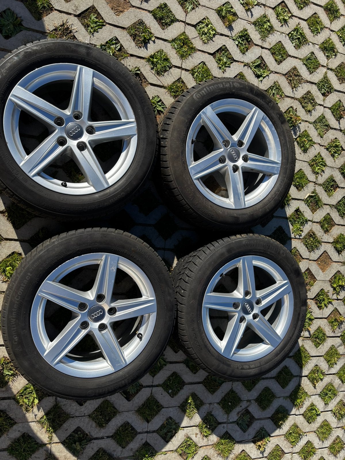 Originele Audi A3 8V velgen+ Continental banden 255/55 R 16", Autos : Pièces & Accessoires, Neuf, 255 mm, 16 pouces, Véhicule de tourisme