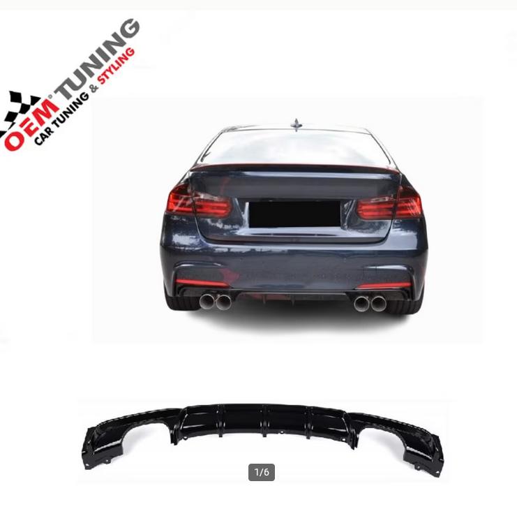 M‑Performance Diffuser F30/F31 Hoogglans Zwart, Links, Nieuw, Ophalen of Verzenden, Bumper