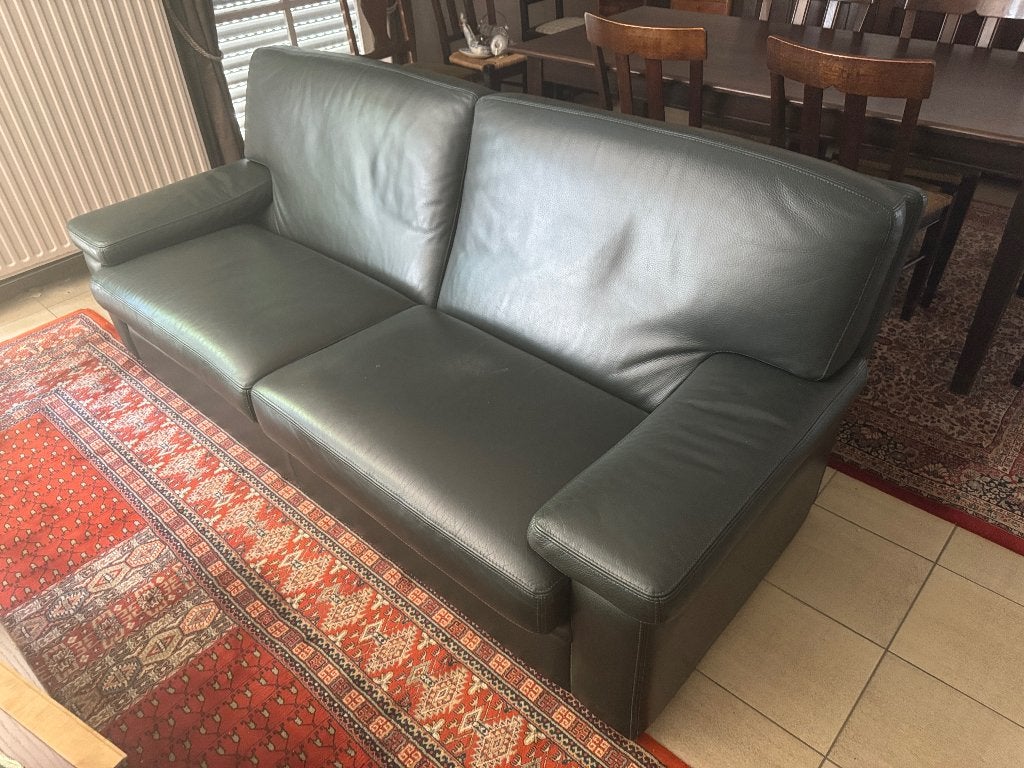 Lederen 2x zitbanken 1x elektrische relaxzetel elektrisch, Ophalen, Zo goed als nieuw, Leer, 75 tot 100 cm