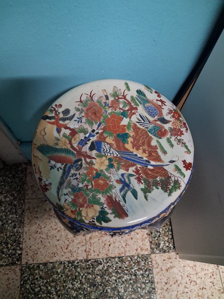 Tabouret ou porte plante chinois, 45 cm, Comme neuf, Enlèvement, Convient pour l'extérieur