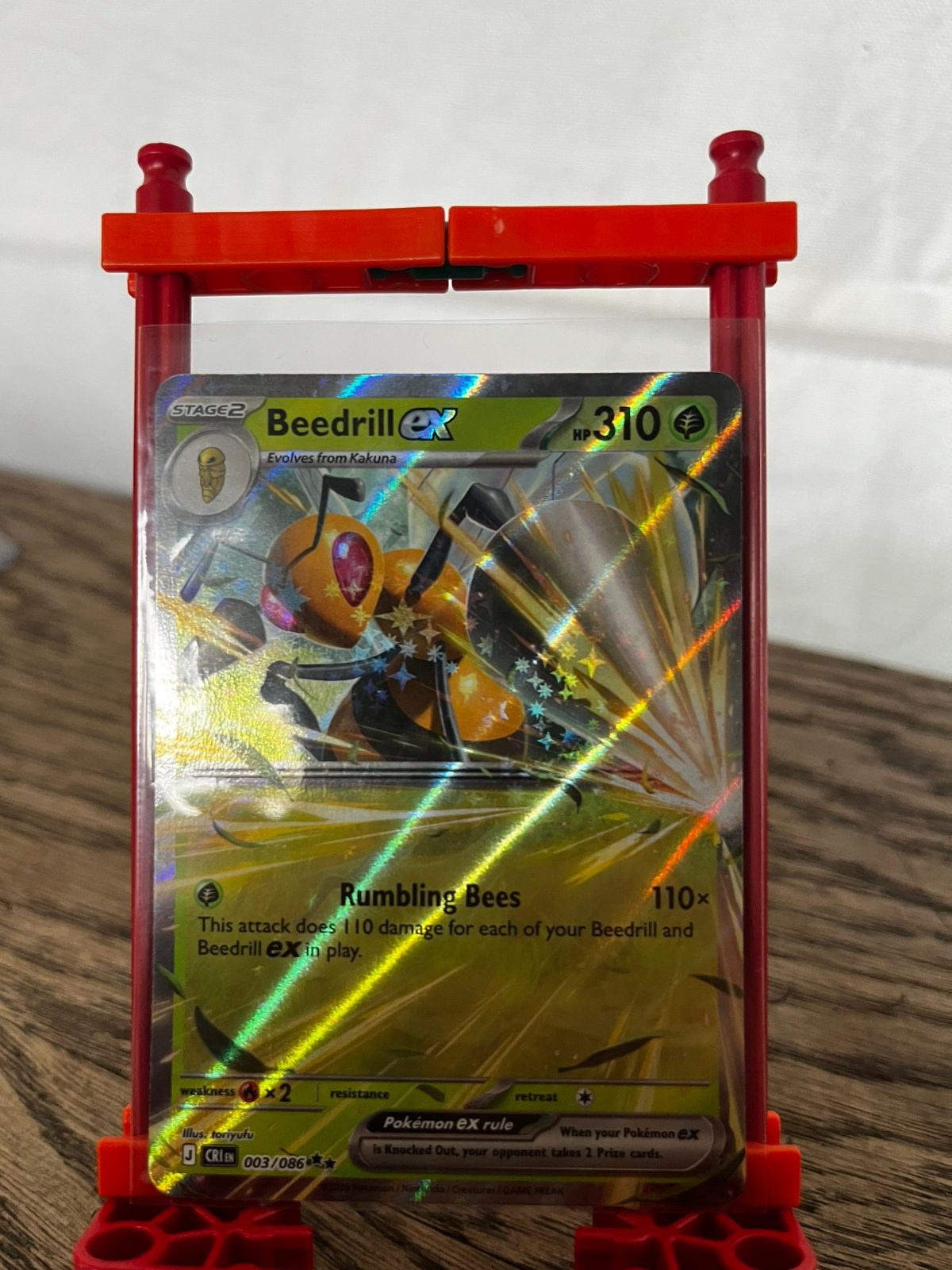 Pokémon beedrill ex 03/86, Hobby en Vrije tijd, Ophalen of Verzenden, Nieuw, Losse kaart