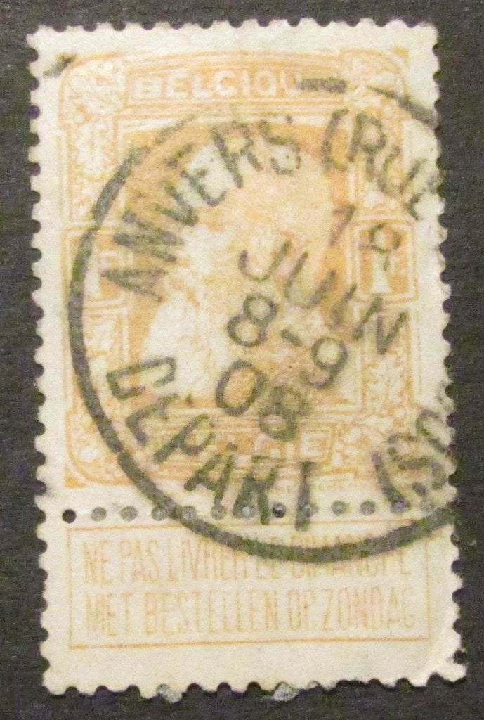 1 franc estampillé par Léopold II à partir de 1905, Enlèvement ou Envoi, Affranchi, Timbre-poste, Maison royale