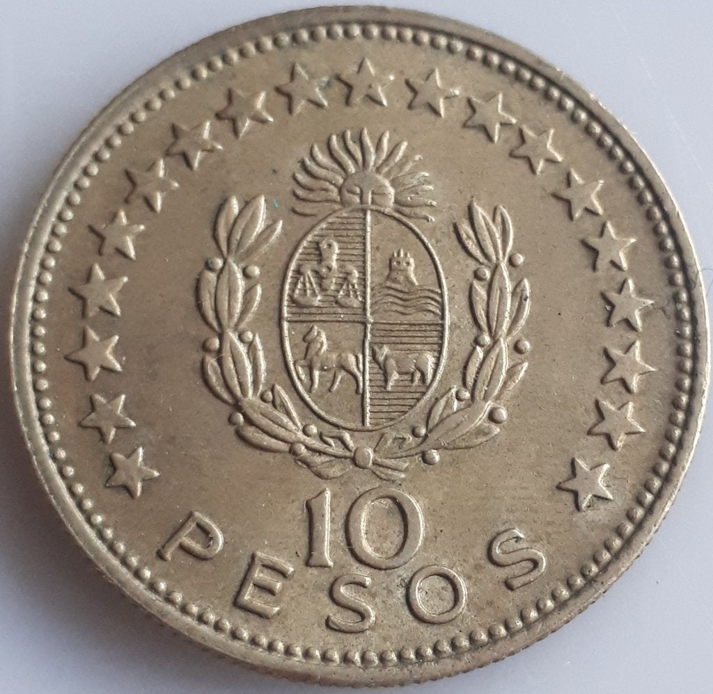 URUGUAY: 10 PESOS 1965 KM 48, Enlèvement ou Envoi, Amérique du Sud, Monnaie en vrac