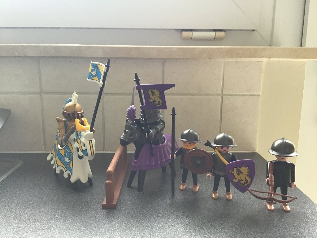 Ridder gevecht met paard., Kinderen en Baby's, Speelgoed | Playmobil, Ophalen of Verzenden, Knights, Complete set, Overige typen